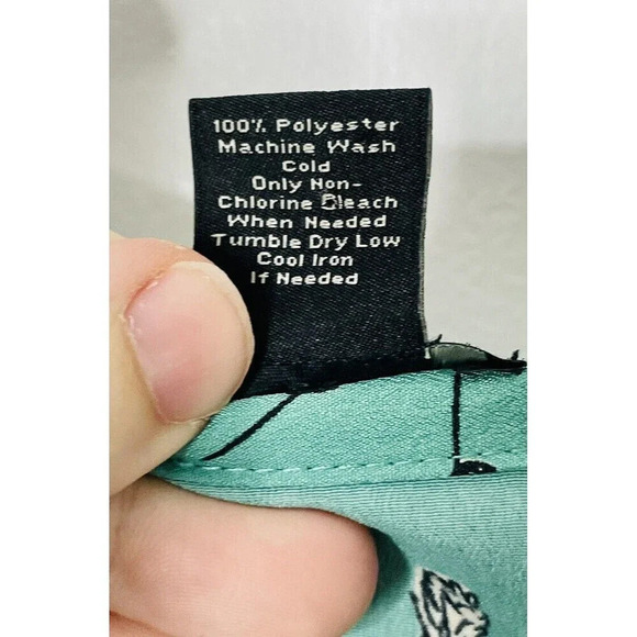 Ann Taylor Womens XS Blouse 1/2 Button Down Roll Tab Sleeves Green Floral Leafs - Picture 6 of 8